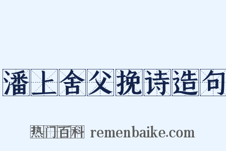 潘上舍父挽诗造句是什么意思的图片